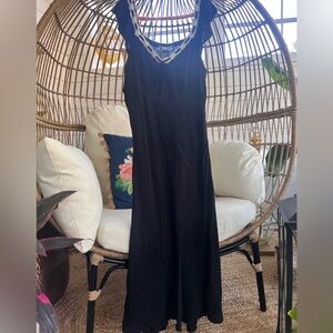 American Eagle Outfitters Black Slip Dress Lace detail. Large